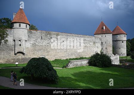 Tallinn, Estonia - 24 luglio 2024: Turisti nella città vecchia di Tallinn, Estonia. Foto Stock