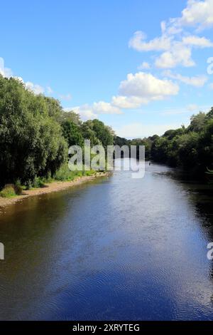 Il fiume Taff vicino a Western Avenue, Cardiff, Galles del Sud, Regno Unito. Presa agosto 2024. Estate Foto Stock