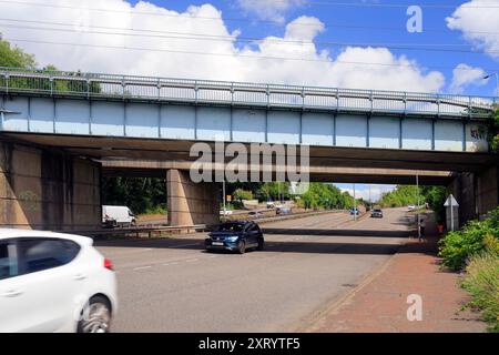 WESTERN Avenue, Cardiff (A48) a doppia carreggiata. Presa agosto 2024 Foto Stock