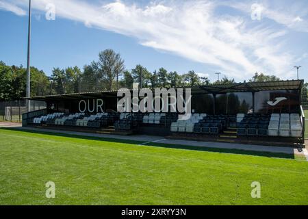 Landore, Swansea, Galles. 12 agosto 2024. Lo stand Our History presso lo Swansea City Academy JOMA High Performance Centre di Landore, Swansea, Galles, Regno Unito, il 12 agosto 2024. Crediti: Duncan Thomas/Majestic Media. Foto Stock