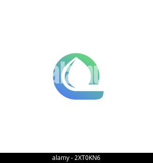 Vettore logo acqua Letter Q. Q icona progettazione semplice Illustrazione Vettoriale