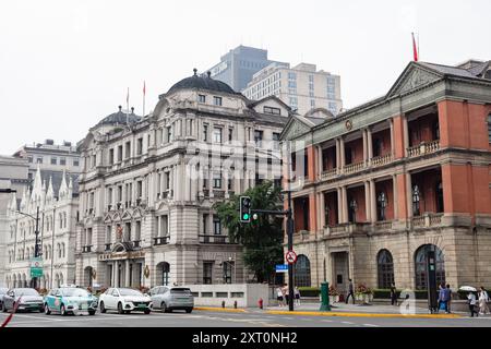 Great Northern Telegraph Building, China Merchants Bank Building. Il quartiere storico del Bund, Shanghai, Cina Foto Stock