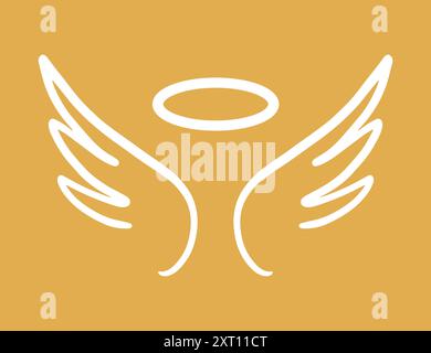 Set di stemmi Halloween con logo Bird Angle Wings Illustrazione Vettoriale