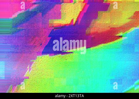 Motion Glitch multicolore sfondo psichedelico testurizzato distorto Foto Stock