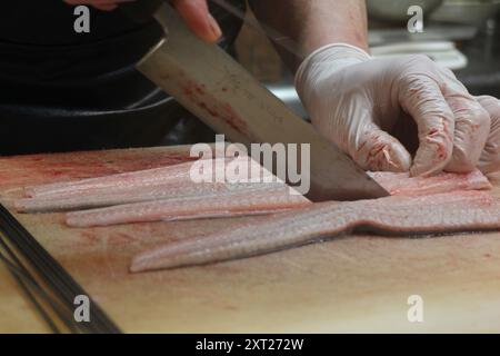 Scena culinaria della cucina giapponese (ciotola di anguille) a Tokyo, Giappone Foto Stock