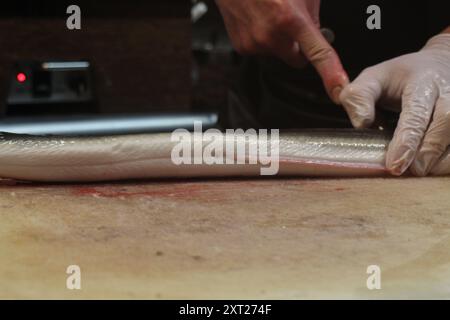 Scena culinaria della cucina giapponese (ciotola di anguille) a Tokyo, Giappone Foto Stock