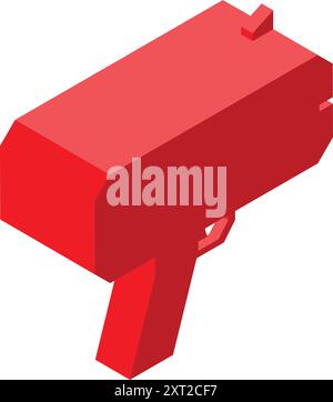 Pistola rossa di partenza per le competizioni sportive icona blocco di partenza Illustrazione Vettoriale