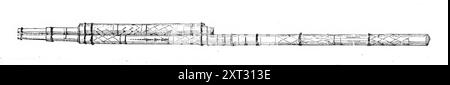 Strumenti musicali nel South Kensington Museum: Egyptian Arghool or double Reed-pipe, 1870. Uno strumento "...di musicisti arabi,...molto usato in Egitto". Da "Illustrated London News", 1870. Foto Stock