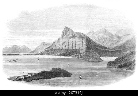 Gravosa Harbour, Dalmazia, 1870. "È stata fornita una descrizione del paesaggio montuoso e delle insenature appartate del mare lungo la riva della Dalmazia, con la vista di diversi luoghi forniti dagli schizzi del tenente Sitwell, e ora vi presentiamo una vista di Gravosa [l'attuale Gruz, Dubrovnik, Croazia]. Questo porto si trova sul lato nord della piccola penisola che si protende verso l'Adriatico, su cui sorge la città vecchia di Ragusa, a circa quaranta miglia a nord-ovest di Cattaro. Offre alloggi sicuri per le grandi navi; mentre il porto di Ragusa, sul lato sud, terrà solo la costa Foto Stock