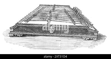 Strumenti musicali al South Kensington Museum: Dulcimer, 1870. "Il dulcimer è italiano, con ventisei set di corde metalliche, da suonare con due piccoli martelli". Da "Illustrated London News", 1870. Foto Stock