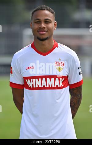 Nikolas Nartey VfB Stoccarda (28) LE NORMATIVE DFL DI VFB STUTTGART FOTOTERMIN 13.08.2024 VIETANO QUALSIASI USO DI FOTOGRAFIE COME SEQUENZE DI IMMAGINI E/O QUASI-VIDEO Foto Stock