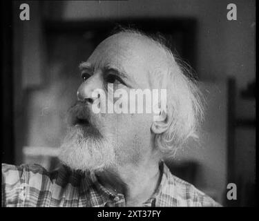 Augustus John Painting, 1930 anni Da "Time to Remember - Some People in the Thirties", anni '1930 (Reel 1); film documentario sugli anni '1930, incentrato su personaggi famosi dell'epoca. Foto Stock