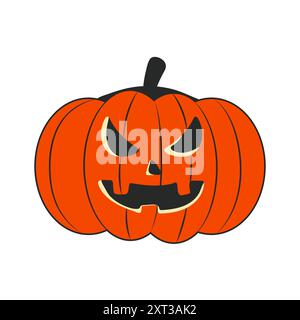 Zucca retrò di Halloween. Illustrazione vettoriale isolata su bianco Illustrazione Vettoriale