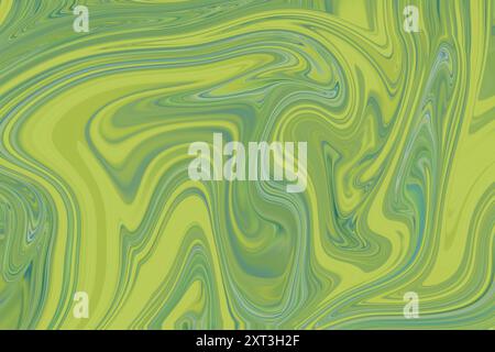 La consistenza in marmo verde e giallo vibrante scorre splendidamente. Foto Stock