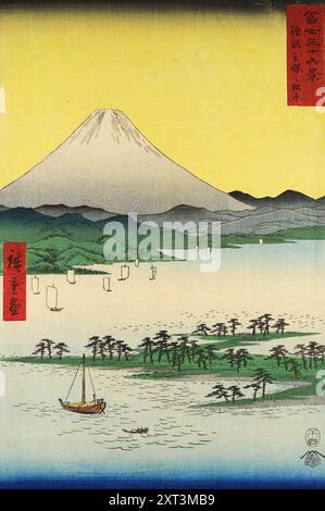 Pine Groves of Miho in Suruga, dalla serie Thirty-Six Views of Mount Fuji , c1853. Disponibile nella raccolta della raccolta privata. Foto Stock