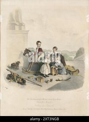 Il futuro imperatore Francesco Giuseppe i con i suoi fratelli Ferdinando Max, Karl Ludwig e sua sorella Maria Anna, 1838 anni. Disponibile nella raccolta della raccolta privata. Foto Stock