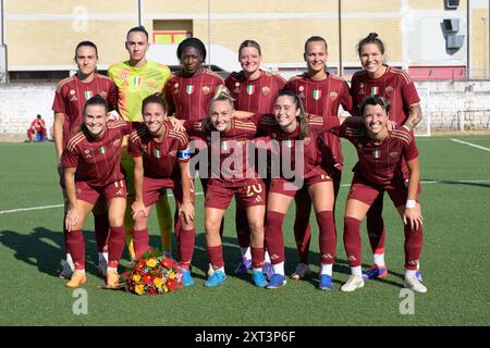 COME squadra Roma femminile durante l'amichevole COME Roma Women - Napoli femminile allo stadio Domenico Bartolani di Cisterna di Latina (LT) il 13 agosto 2024. Foto Stock