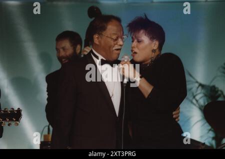 Dee Dee Bridgewater and Clark Terry, Jazz Inn Party, Nordwijk, Paesi Bassi, 1989. Foto Stock