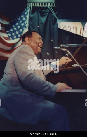 Jay McShann, Edinburgh Jazz Festival, Scozia, 1987. Foto Stock