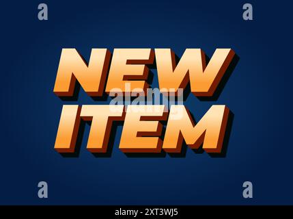 Nuovo elemento. Design effetto testo in stile 3D a scopo pubblicitario Illustrazione Vettoriale