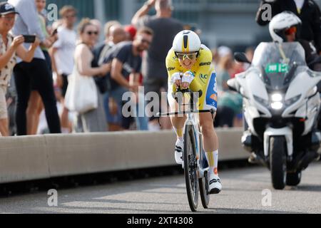 ROTTERDAM - Charlotte Kool in azione durante la cronometro individuale del Tour de France Femmes, il Tour de France per le donne. Il tour in bicicletta di più giorni fa parte dell'UCI Women's WorldTour e dura fino al 18 agosto. ANP BAS CZERWINSKI Foto Stock