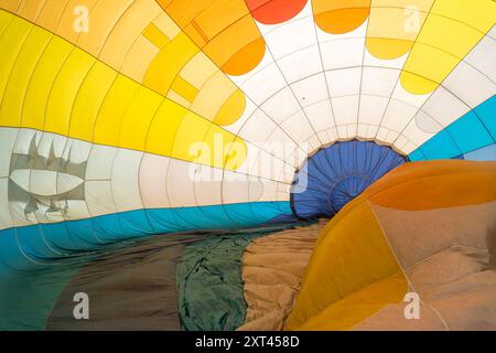 Colorato festival delle mongolfiere con focus selettivo. Foto Stock