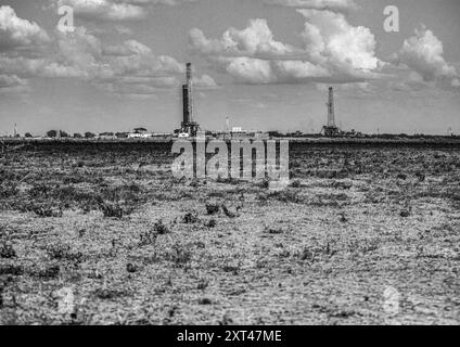 Piattaforme petrolifere nello Stato di Monagas, Venezuela Foto Stock