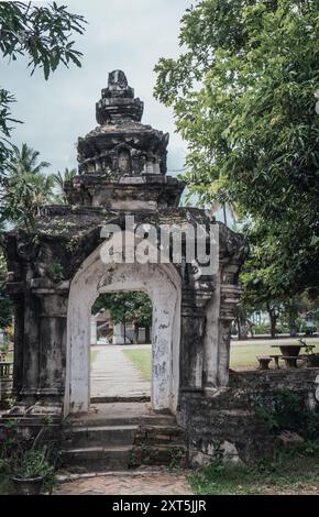 Vista dettagliata del Tempio buddista Luang Prabang Foto Stock