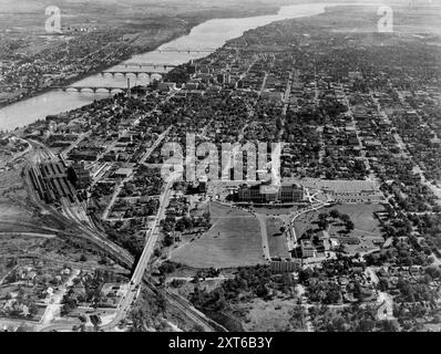 Vista aerea di Little Rock, Arkansas, circa 1940 anni Foto Stock