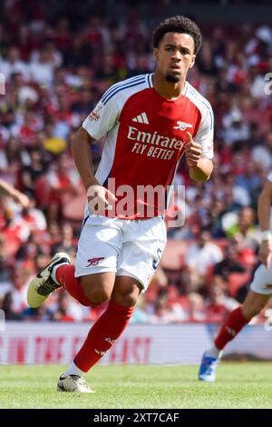 Londra, Regno Unito. 11 agosto 2024. Ethan Nwaneri dell'Arsenal durante la partita amichevole pre-stagionale tra Arsenal FC e Olympique Lyonnais all'Emirates Stadium di Londra, Inghilterra, Regno Unito l'11 agosto 2024 Credit: Every Second Media/Alamy Live News Foto Stock