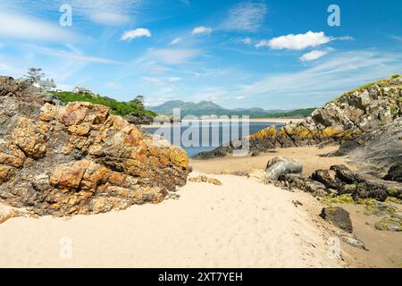 Borth-y-Gest Beach - Sandy Beach, Galles Foto Stock