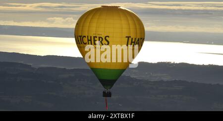 Mongolfiere, Bristol balloon fiesta 2024, Fly Navy Balloon, volo in mongolfiera, pallone, Bristol, festa internazionale in mongolfiera, volo Foto Stock