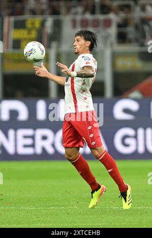 Milano, Italia. 13 agosto 2024. Davide Bettella dell'AC Monza durante la partita di calcio del Trofeo Silvio Berlusconi (Trofeo Berlusconi) tra Milano e Monza, allo stadio San Siro di Milano, Italia - martedì 13 agosto 2024. Sport - calcio . (Foto di Buzzi/Lapresse) credito: LaPresse/Alamy Live News Foto Stock