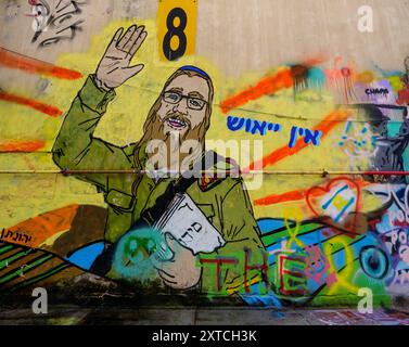 Non c'è disperazione graffiti politici colorati su un muro nel quartiere Kiryat Hamelacha, Tel Aviv, Israele Foto Stock