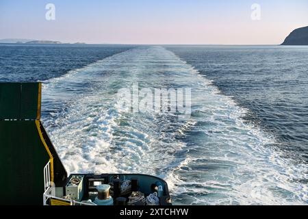 Traghetto per le Isole Ebridee MV e ritorno a Oban da Colonsay. Traghetto CAL Mac Scottish Foto Stock