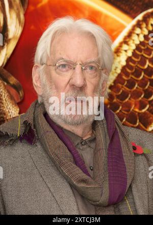 Londra, Regno Unito, 09 novembre 2014. Donald Sutherland The Hunger Games: Mockingjay Part 1 - Photocall al Corinthia Hotel il 9 novembre 2014 a Londra, Inghilterra, Regno Unito. Credito: S.A.M./Alamy Live News Foto Stock