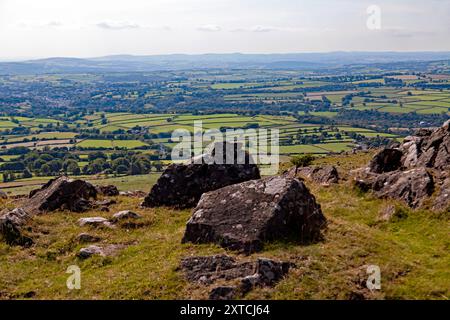 Vista dalla cima del Cox Tor che si affaccia sul Tamar Valey Foto Stock