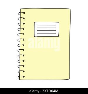 Copybook scolastico o libro di esercizi, concetto di ritorno a scuola, illustrazione vettoriale in stile doodle Illustrazione Vettoriale