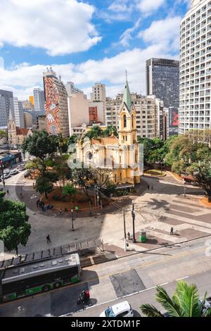 São Paolo, Brasile, 13 agosto 2024. Vista panoramica dal quartiere Republica. Foto Stock