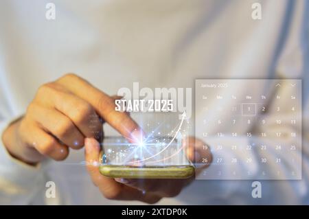Pianificazione e strategie per il progresso o il successo dell'attività in borsa, successo nel 2025 Foto Stock