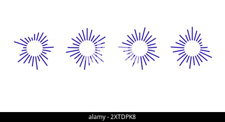 Set di linee di onde sonore circolari ed equalizzatori musicali. Illustrazione Vettoriale
