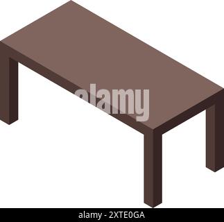 Semplice tavolo in legno marrone su quattro gambe, perfetto per interni dal design minimalista Illustrazione Vettoriale