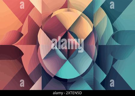 Crea uno sfondo astratto geometrico con forme e sfumature sovrapposte. Illustrazione Vettoriale