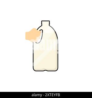 Gallone di icona del vettore del latte. Semplice icona del contenitore in plastica per il vettore del latte. Illustrazione Vettoriale