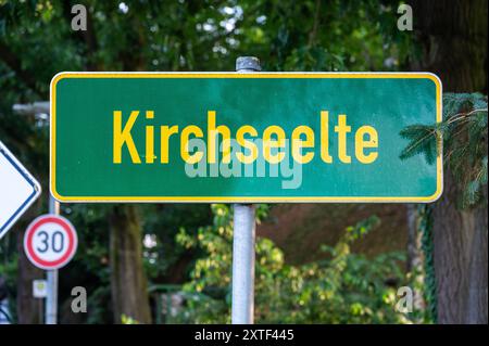 Kirchseelte, bassa Sassonia, Germania, 15 luglio 2024 - segno del villaggio Kirchseelte Foto Stock