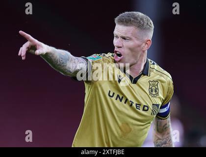 Sheffield, Regno Unito. 13 agosto 2024. James McClean di Wrexham durante la partita della Carabao Cup a Bramall Lane, Sheffield. Il credito per immagini dovrebbe essere: Simon Bellis/Sportimage Credit: Sportimage Ltd/Alamy Live News Foto Stock