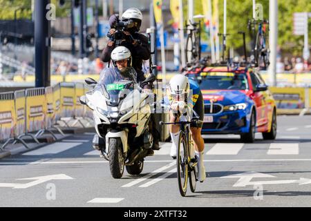 Concorrente al Tour de France Femmes cronometro di ciclismo Foto Stock