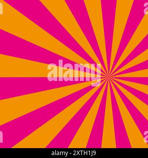 Raggi radiali astratti. Colori rosa e arancione. Schema dinamico di scoppio del sole. Illustrazione vettoriale. Illustrazione Vettoriale