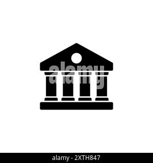 Design del logo Bank Icon. Simbolo e simbolo della banca, museo, università Illustrazione Vettoriale