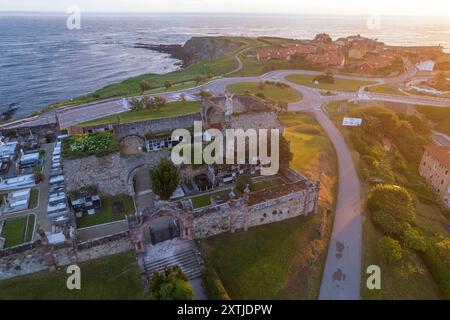 Veduta aerea di Comillas sul nord della Spagna Foto Stock